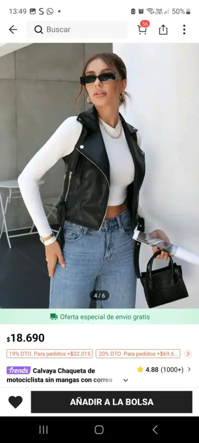 Chaqueta sin mangas de ecocuero - miniatura 2