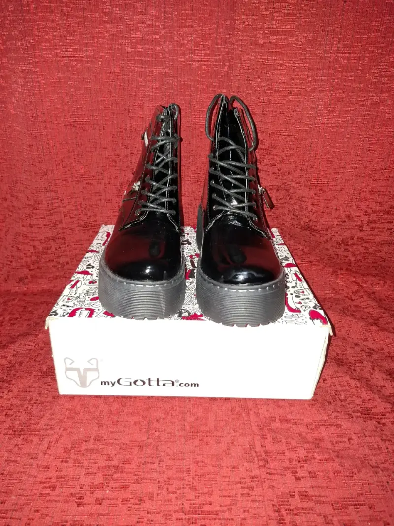 Botines negros charol con plataforma - 3