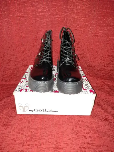 Botines negros charol con plataforma - miniatura 3