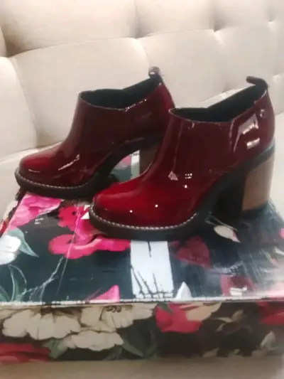 Botines charol burdeos mujer - miniatura 2