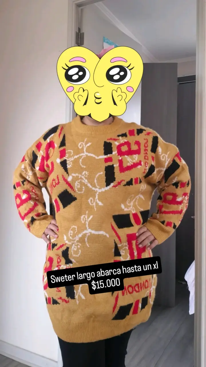 Suéter largo estampado