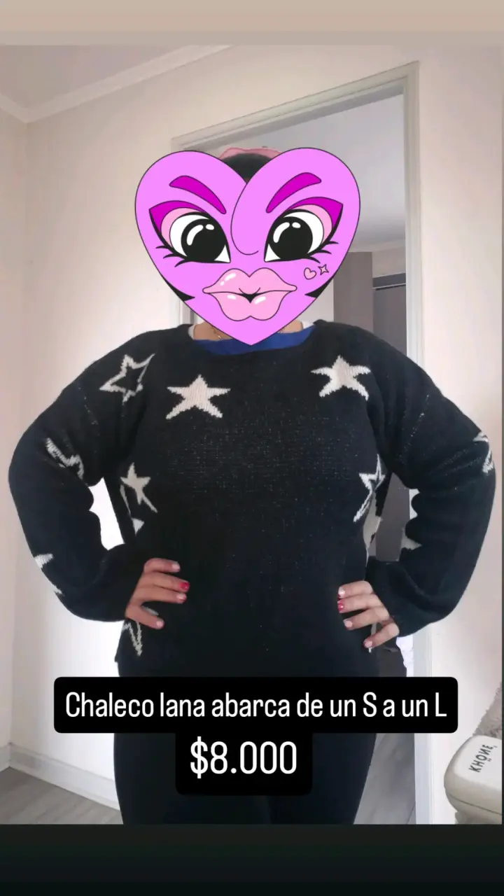 Chaleco de lana negro estrellas