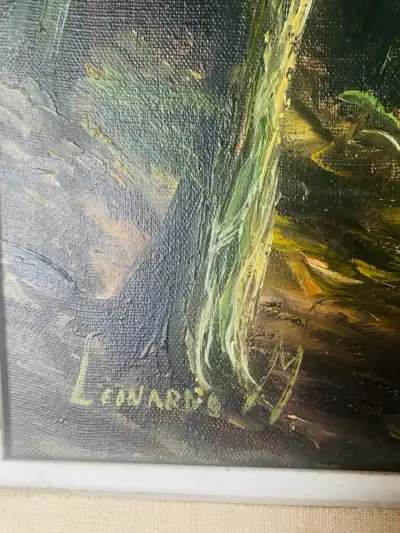 Cuadro paisaje bosque con río - miniatura 3