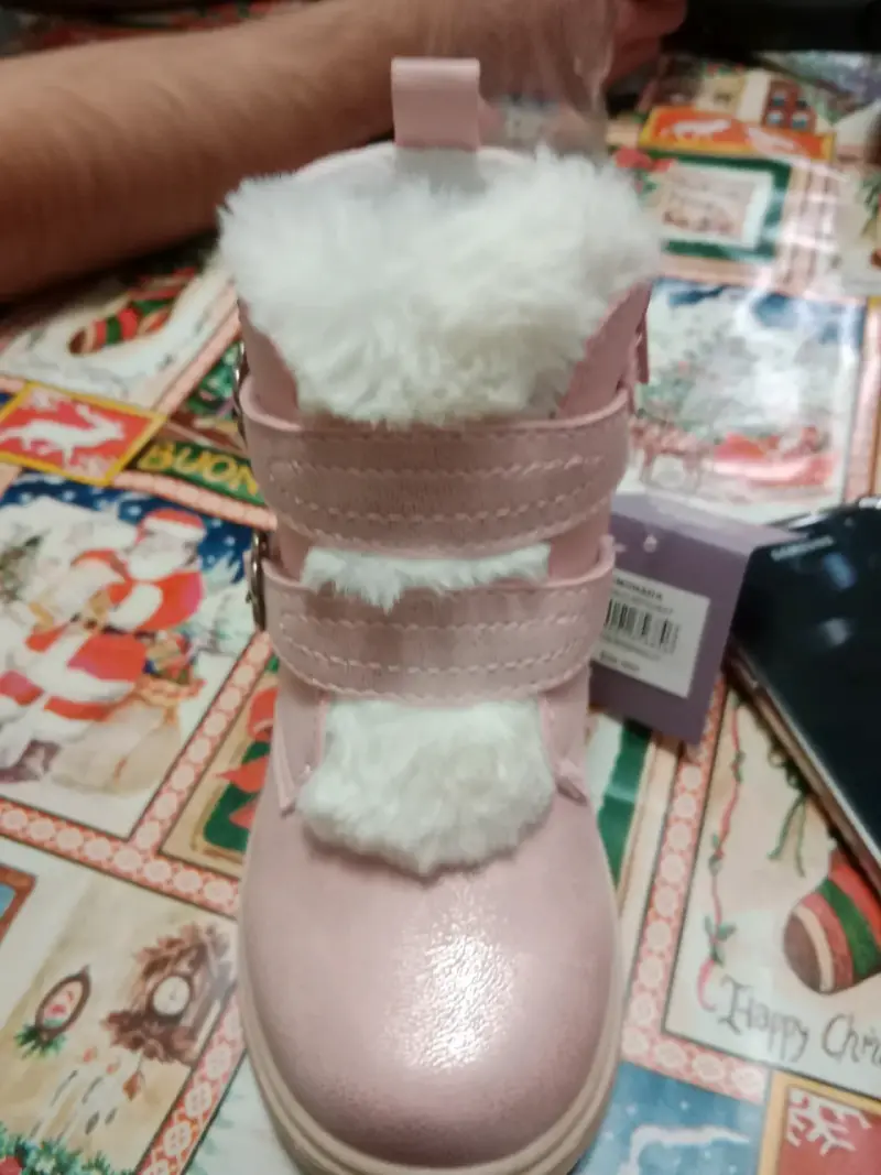 Botas rosas de niño con peluche - 1