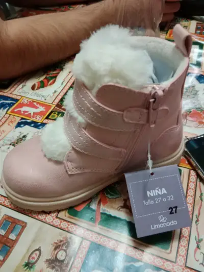 Botas rosas de niño con peluche - miniatura 2