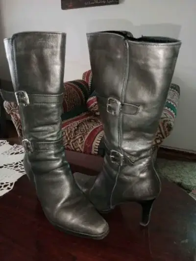 Botines de cuero café mujer - miniatura 5