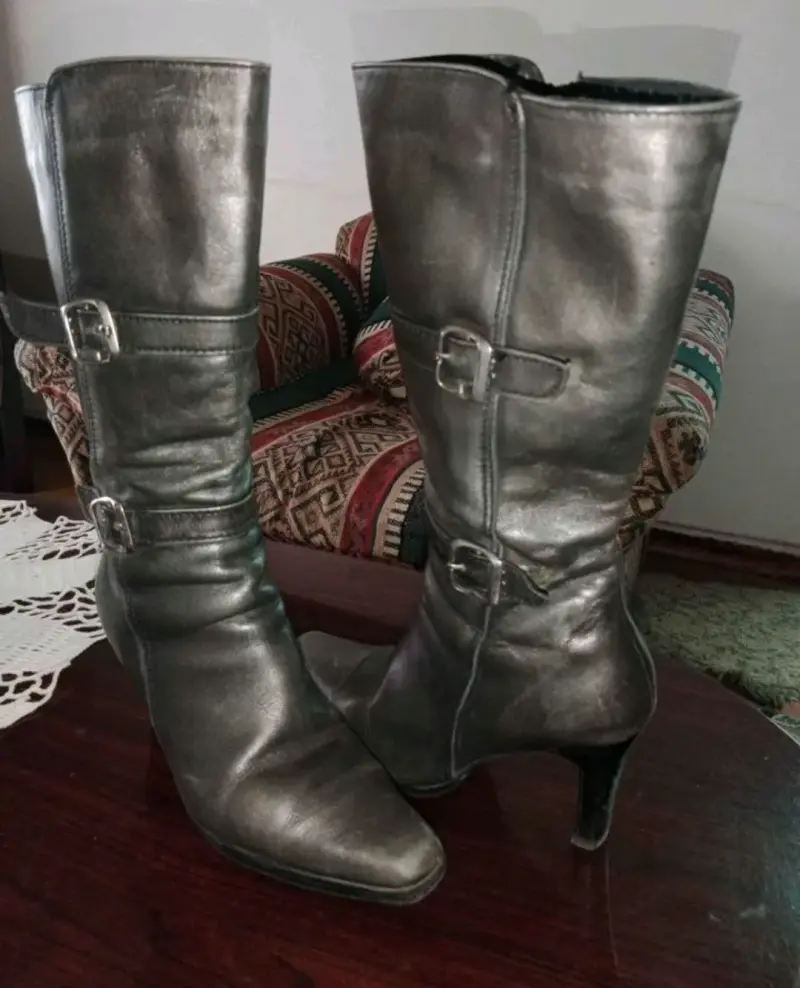Botines de cuero café mujer - 6