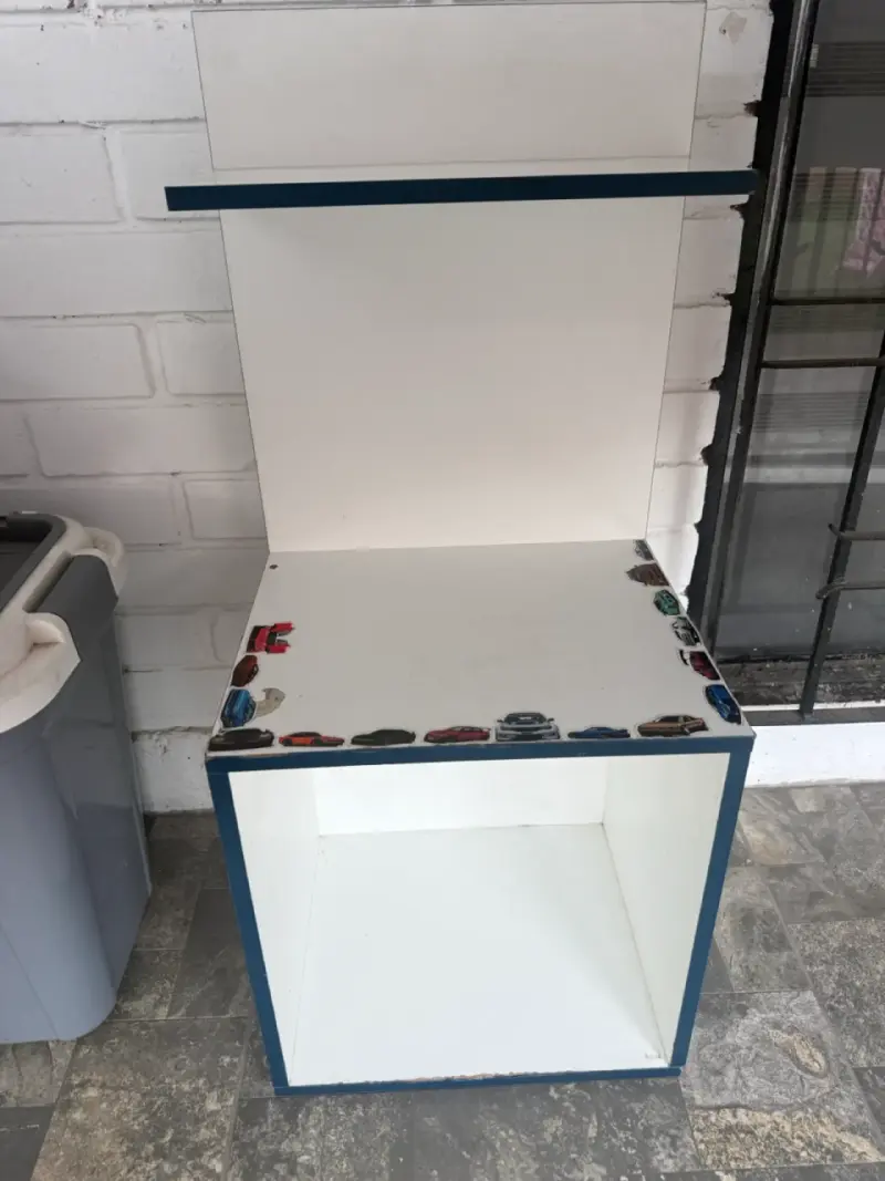 Velador organizador blanco y azul - 3