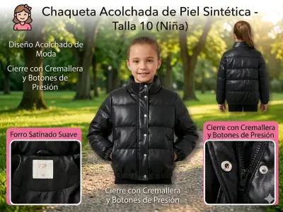 Chaqueta negra de niña talla 10 - miniatura 3