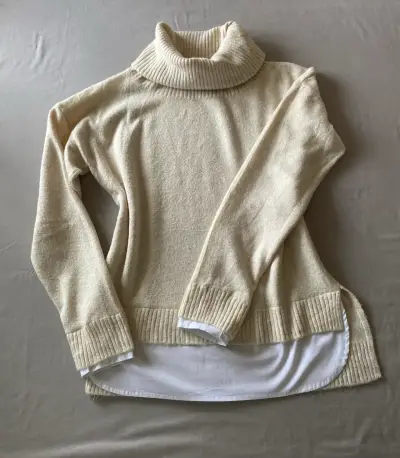 Suéter beige cuello alto - miniatura 5