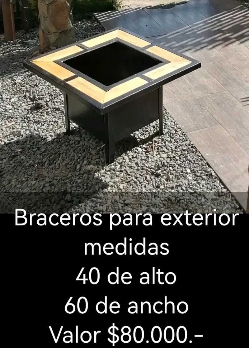 Brasero cuadrado para exteriores - 6