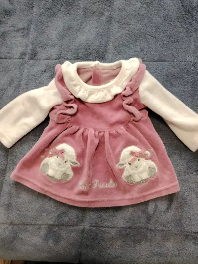 Conjunto bebé rosado con vestido - miniatura 5
