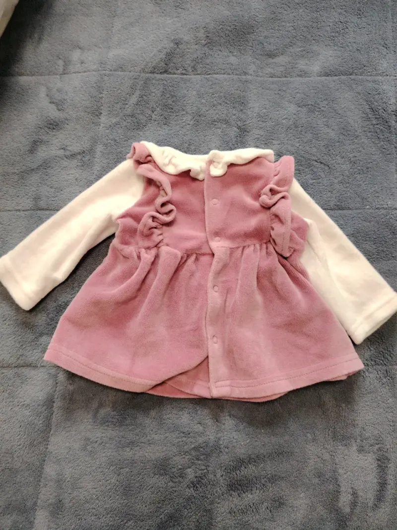 Conjunto bebé rosado con vestido - 6