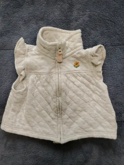 Chaleco acolchado blanco para niña - miniatura 1