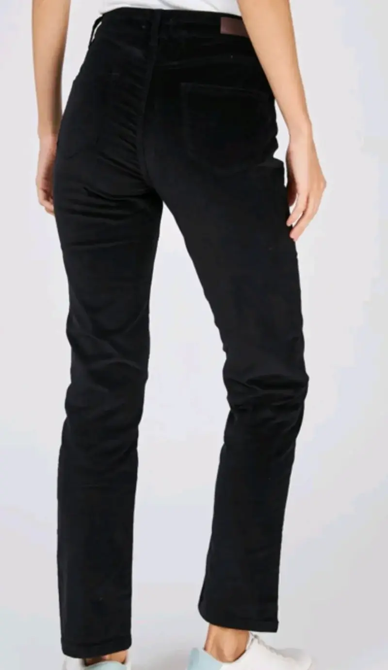 Pantalones negros algodón recto - 4