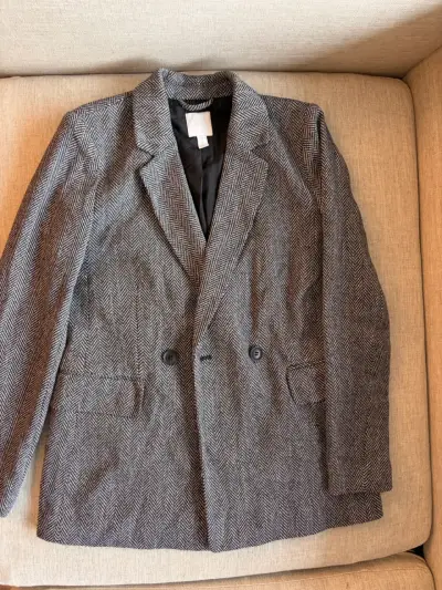 Blazer de lana estilo espigado - miniatura 1