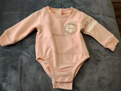 Body de bebé rosado con oso - miniatura 1