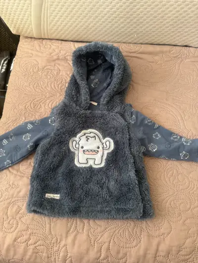 Polerón bebé peludo gris - miniatura 1