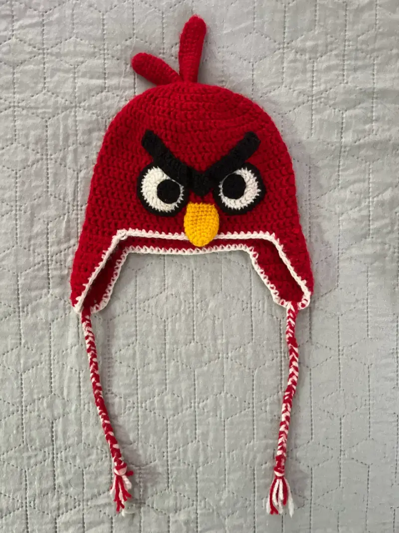 Gorro angry bird tejido a crochet - 1