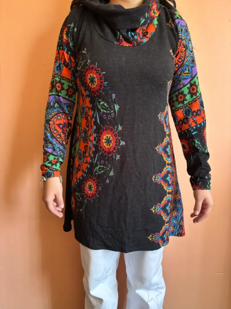 Vestido boho negro - 1