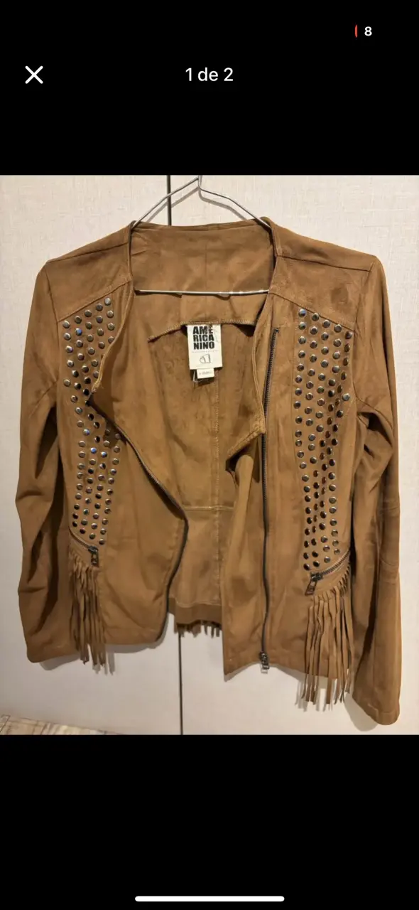 Chaqueta café con tachas - 1