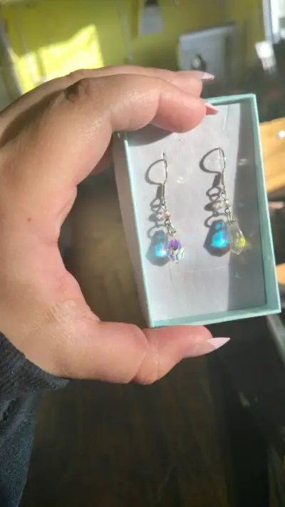 Aros con cristal colgante - miniatura 2