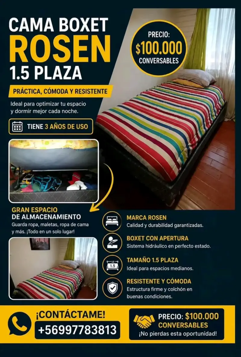 Cama Boxet Rosen 1.5 Plaza