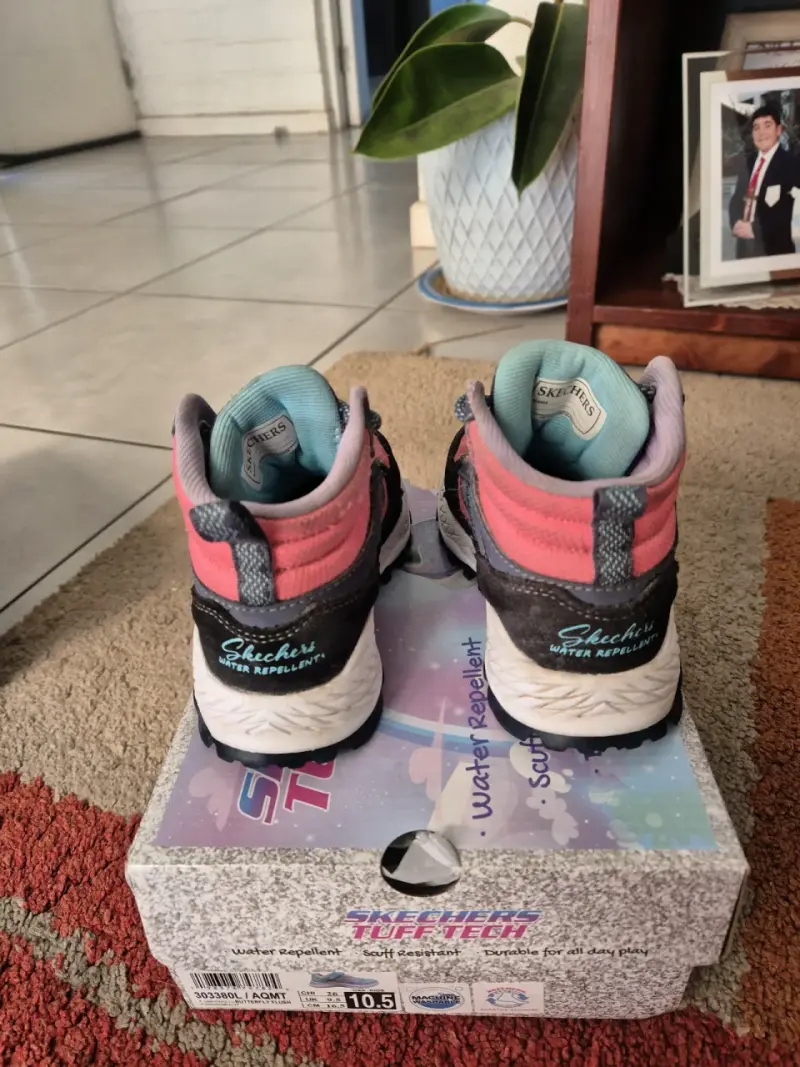 Zapatillas infantiles Skechers gris y rosa N 26 - 3