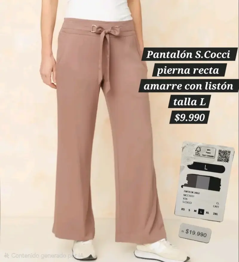 Pantalón café recto S.Cocci