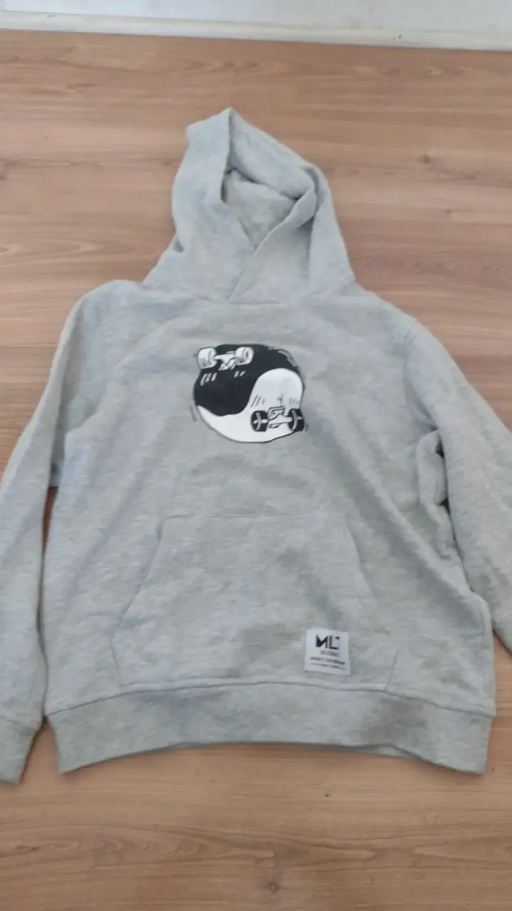 Polerón gris con capucha