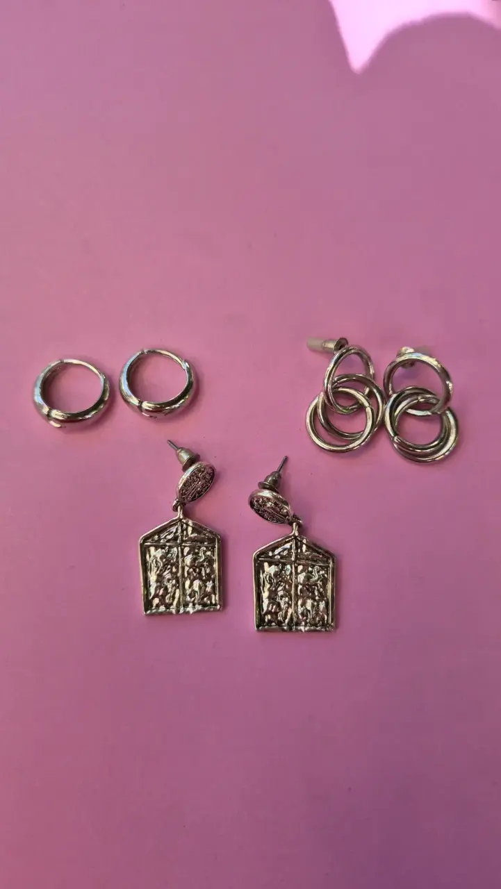 Mix aritos pequeños plateados