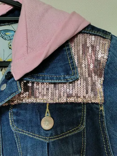 Chaqueta mezclilla niña - con apliques y bordados - miniatura 2