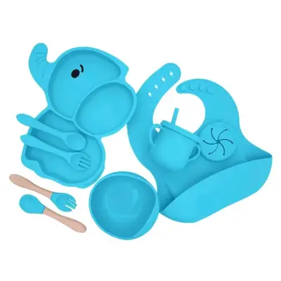 Set Alimentacion  de silicona  ELEFANTE  👶💕 - miniatura 1