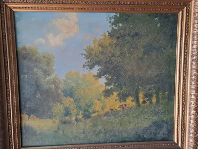 Vendo cuadro, oleo antiguo de benito ramos catalán - miniatura 1
