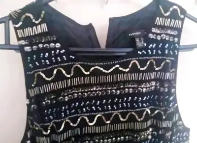Vestido elegante negro, talla L, marca Mango - miniatura 1