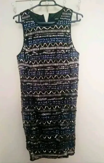 Vestido elegante negro, talla L, marca Mango - miniatura 3