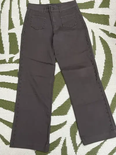 Pantalón Algodón Mujer Raindoor Gris Tachas - miniatura 1