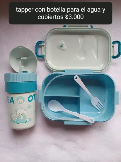 Lonchera con cubiertos y vaso de agua - miniatura 3