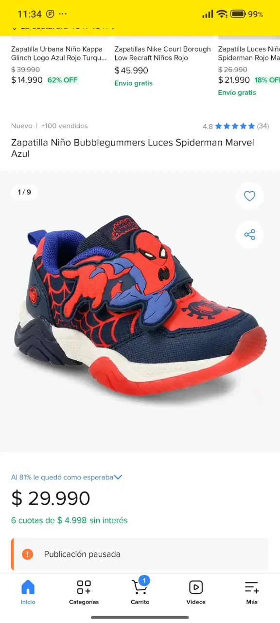 Zapatilla Bubble Gummers Spiderman - 5