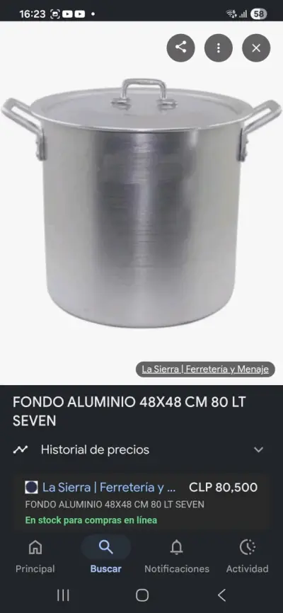 Fondos de aluminio 80 Litros - miniatura 2