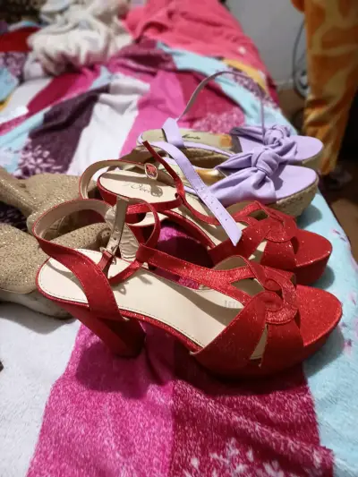Botines de taco alto con brillo - miniatura 2