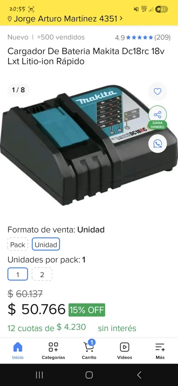 Cargador makita