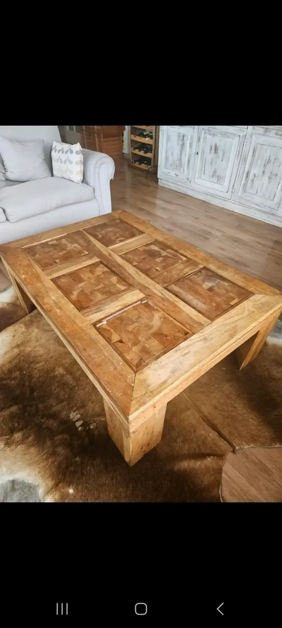 Mesa comedor castaño con 8 sillas y mesa de centro - 4