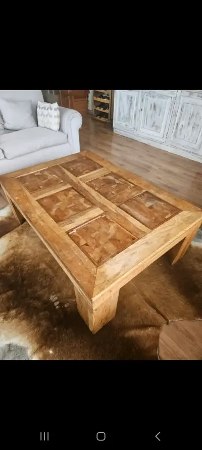 Mesa comedor castaño con 8 sillas y mesa de centro - miniatura 4