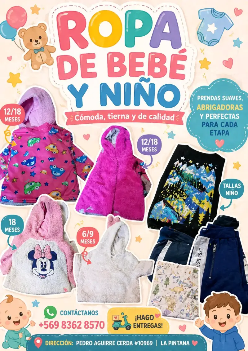 Ropita de bebé y niño a la venta