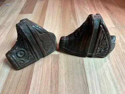 Par de estribos y yugo antiguo de madera - miniatura 2