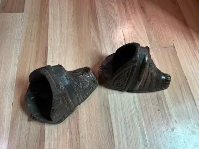 Par de estribos y yugo antiguo de madera - miniatura 6