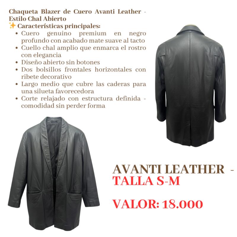 Chaqueta cuero negro Avanti