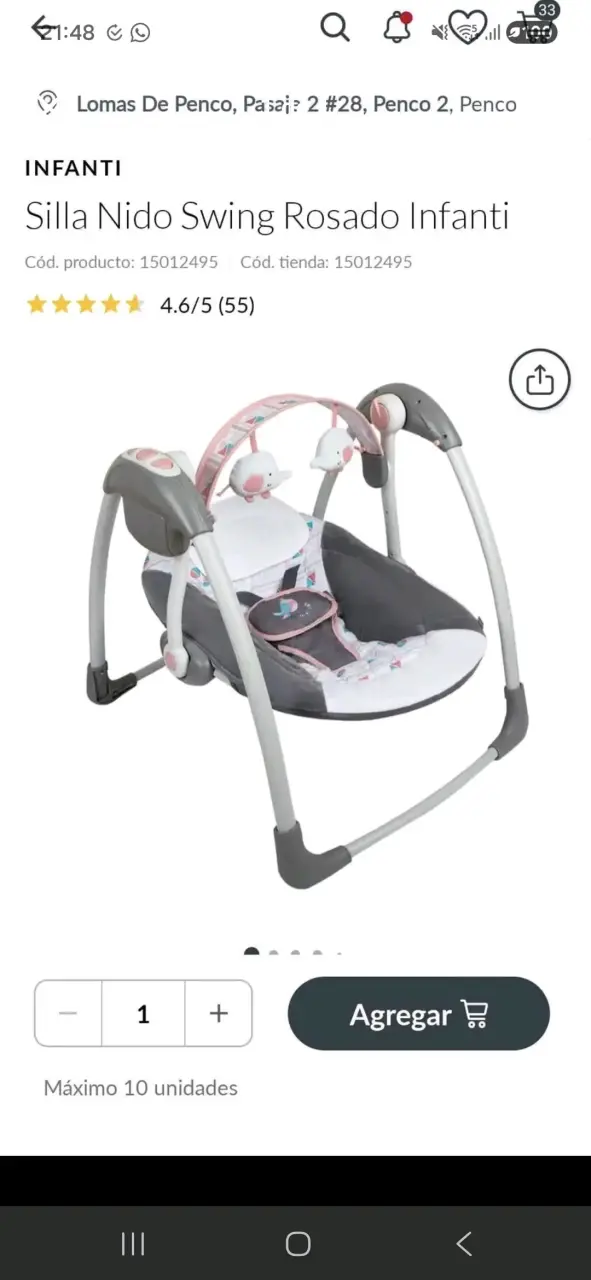 Silla mecedora infanti
