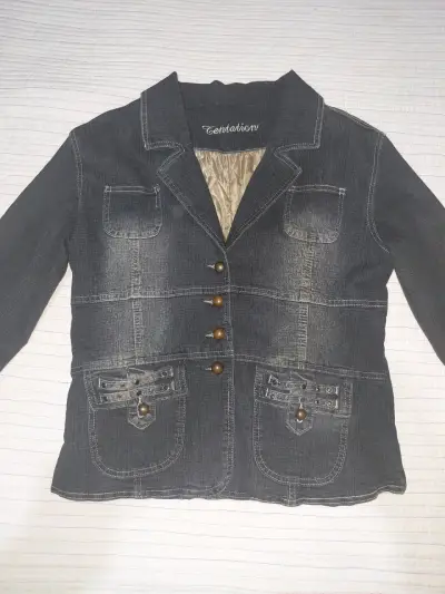 Chaqueta de mezclilla tipo blazer - miniatura 2